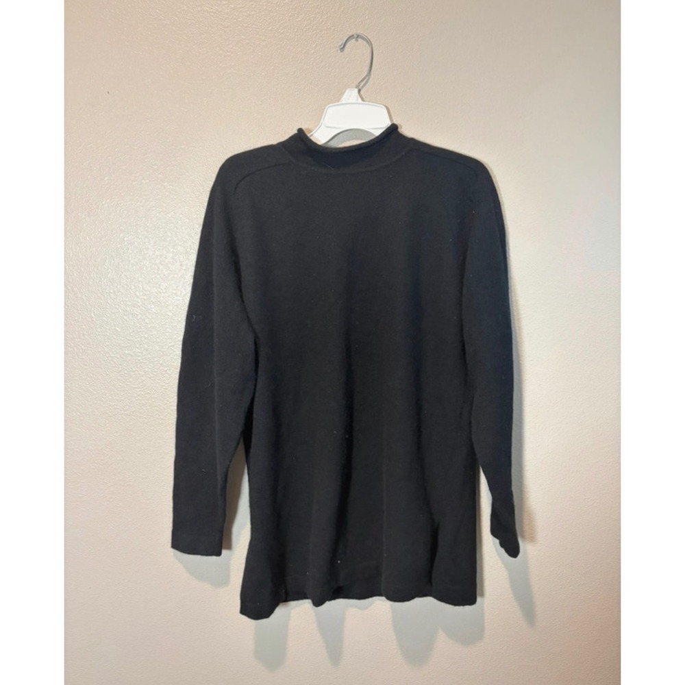 Outlander Studio Womens Black Lambswool Angora Blend Mock Neck Sweater Size M